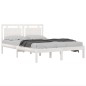 Estrutura de cama 140x190 cm madeira maciça branco