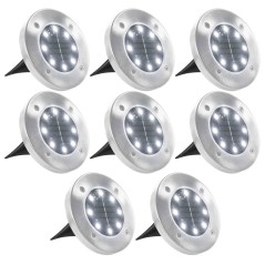 Iluminação LED solar de solo 8 pcs branco