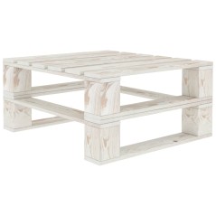 Mesa de paletes para jardim madeira branco