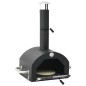 Forno para pizza e churrasqueira de exterior 3-em-1 preto