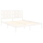 Estrutura de cama king 150x200 cm madeira maciça branco