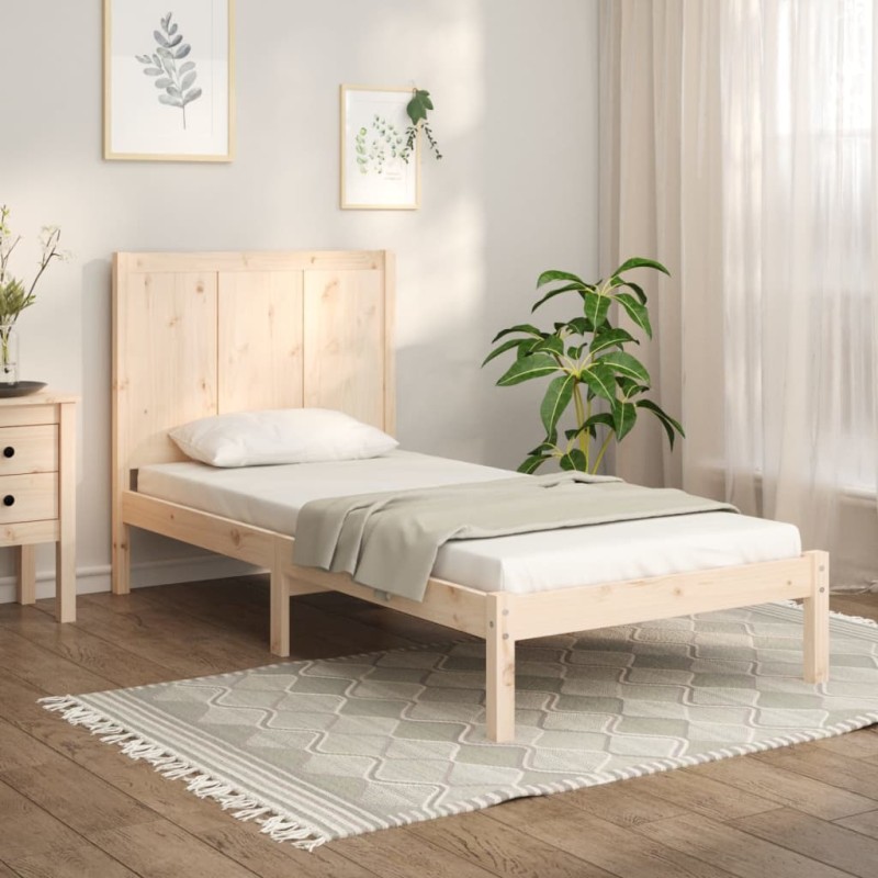 Estrutura de cama 90 x 200 cm pinho maciço-Camas e estruturas de camas-Home Retail