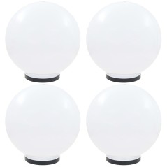 Candeeiros esféricos LED 4 pcs 40 cm PMMA