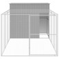 Casota cães c/ parque 214x457x181 cm aço galvaniz. cinza-claro