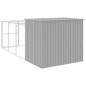 Casota cães c/ parque 214x457x181 cm aço galvaniz. cinza-claro