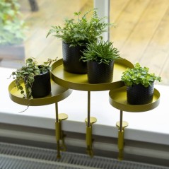 Esschert Design Tabuleiro p/ plantas redondo com braçadeira M dourado