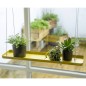 Esschert Design Tabuleiro para plantas suspenso retangular L dourado