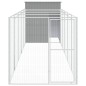 Casota cães c/ parque 165x659x181 cm aço galvaniz. cinza-claro