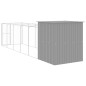 Casota cães c/ parque 165x659x181 cm aço galvaniz. cinza-claro