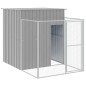 Casota cães c/ parque 165x659x181 cm aço galvaniz. cinza-claro