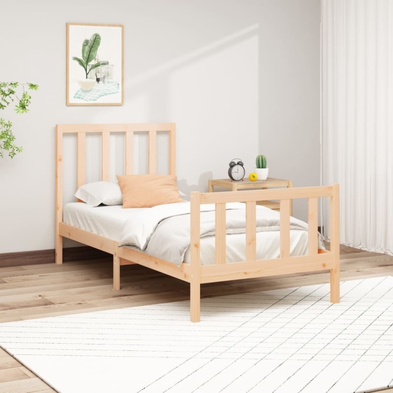 Estrutura de cama 100x200 cm pinho maciço-Camas e estruturas de camas-Home Retail