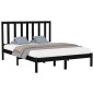 Estrutura de cama king 150x200 cm madeira maciça preto