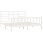 Estrutura de cama super king pinho maciço 180x200 cm branco