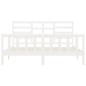 Estrutura de cama super king pinho maciço 180x200 cm branco