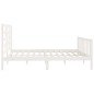 Estrutura de cama super king pinho maciço 180x200 cm branco