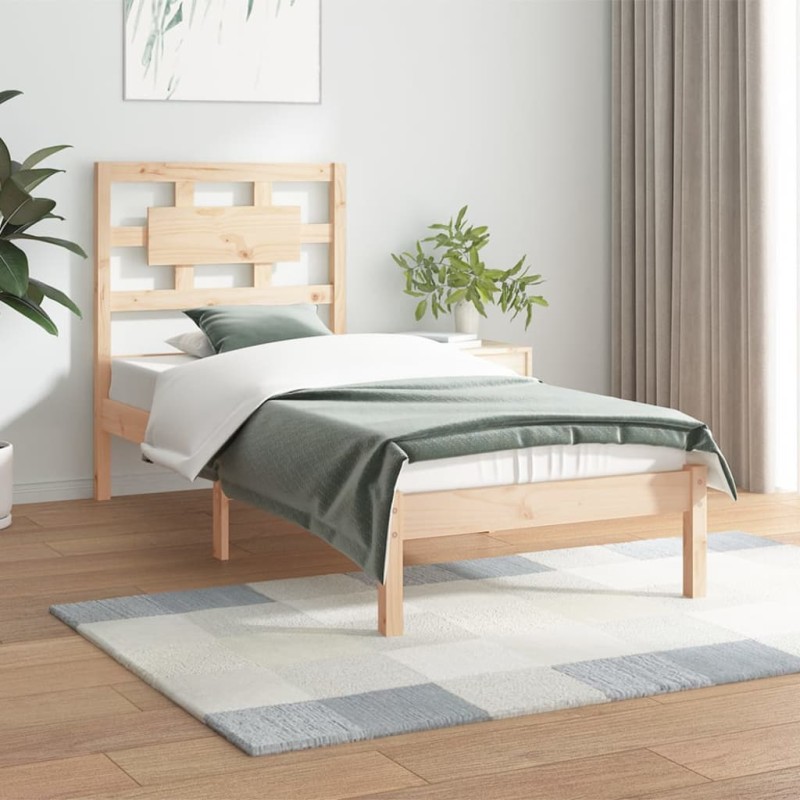 Estrutura de cama 90 x 200 cm pinho maciço-Camas e estruturas de camas-Home Retail