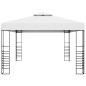 Gazebo com cordões de luzes LED 4x3x2,7 m branco