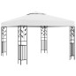 Gazebo com cordões de luzes LED 3x3 m branco