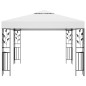 Gazebo com cordões de luzes LED 3x3 m branco