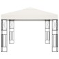 Gazebo com cordões de luzes LED 3x3 m tecido cor creme