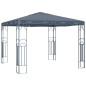 Gazebo com cordões de luzes LED 300x300 cm antracite