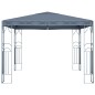 Gazebo com cordões de luzes LED 300x300 cm antracite