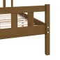 Estrutura cama pequena de casal 120x190 cm madeira castanho-mel