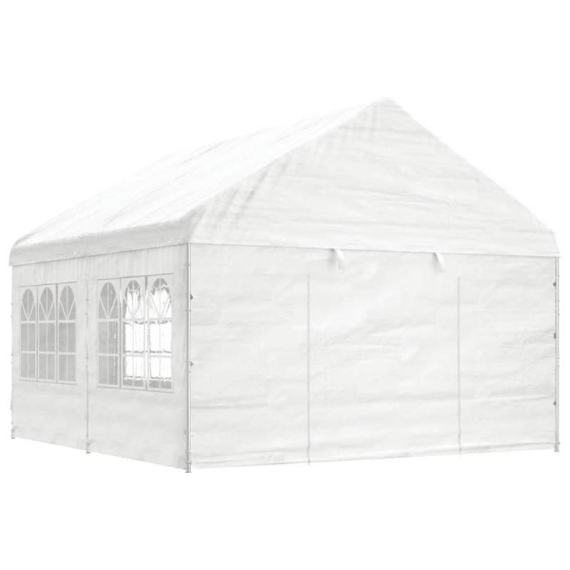 Gazebo com telhado 4,46x4,08x3,22 m polietileno branco-Toldos e gazebos-Home Retail