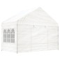 Gazebo com telhado 4,46x4,08x3,22 m polietileno branco