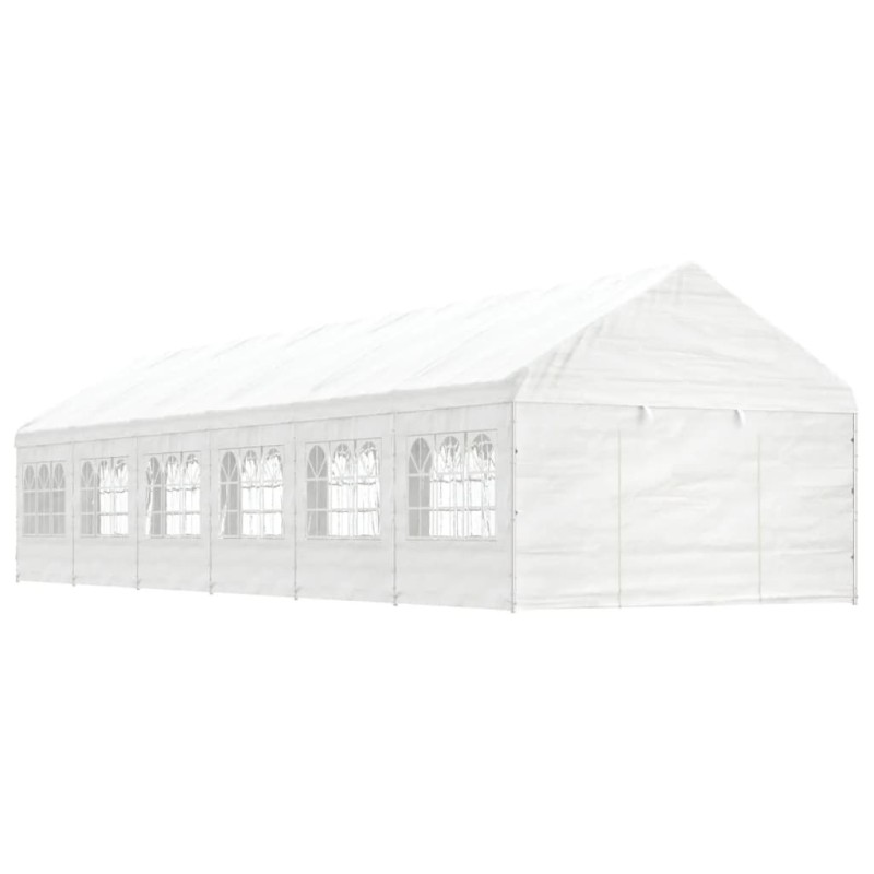 Gazebo com telhado 13,38x4,08x3,22 m polietileno branco-Toldos e gazebos-Home Retail