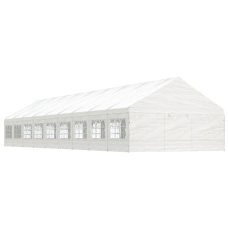 Gazebo com telhado 20,07x5,88x3,75 m polietileno branco