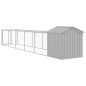 Galinheiro com anexo 117x609x123 cm aço galvanizado cinza-claro