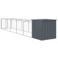 Casota p/ cães c/ parque 110x609x110 cm aço galvaniz. antracite