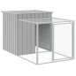 Galinheiro com anexo 110x813x110 cm aço galvanizado cinza-claro