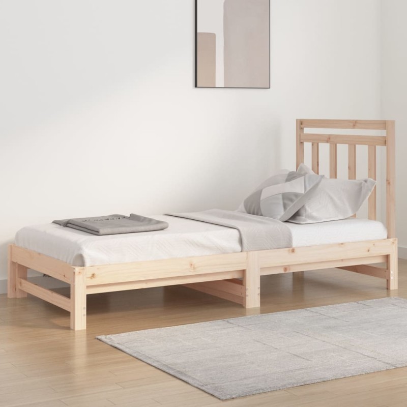 Sofá-cama de puxar 2x(90x200) cm madeira de pinho maciça-Camas e estruturas de camas-Home Retail