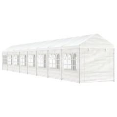 Gazebo com telhado 17,84x2,28x2,69 m polietileno branco