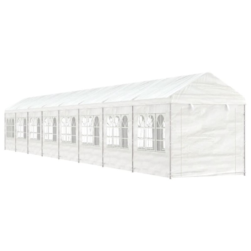 Gazebo com telhado 17,84x2,28x2,69 m polietileno branco-Toldos e gazebos-Home Retail