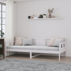 Sofá-cama 80x200 cm madeira de pinho maciça branco