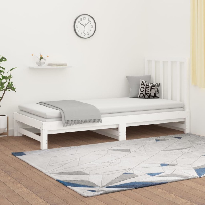 Sofá-cama de puxar 2x(90x200) cm pinho maciço branco-Camas e estruturas de camas-Home Retail