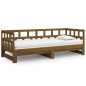 Estrutura sofá-cama de puxar 2x(90x200) cm pinho castanho-mel