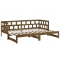 Estrutura sofá-cama de puxar 2x(90x200) cm pinho castanho-mel