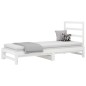 Estrutura sofá-cama de puxar 2x(90x190) cm pinho maciço branco