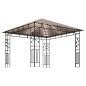 Gazebo c/ mosquiteiro e cordões luzes LED 3x3x2,73m cinza-acas.