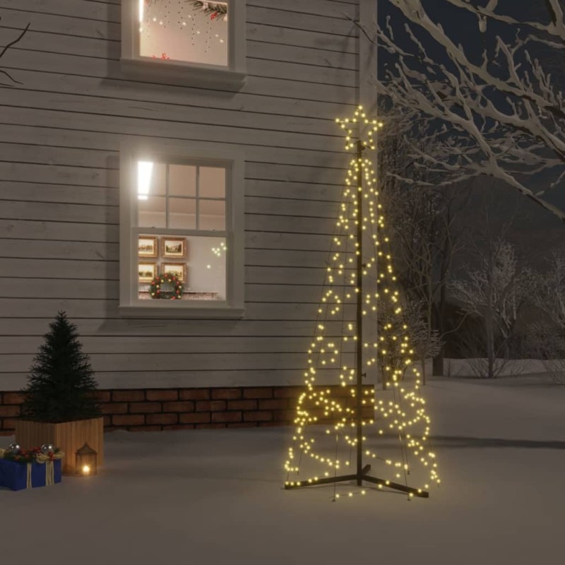 Árvore de Natal em cone 200 luzes LED 70x180 cm branco quente-Árvores de Natal-Home Retail