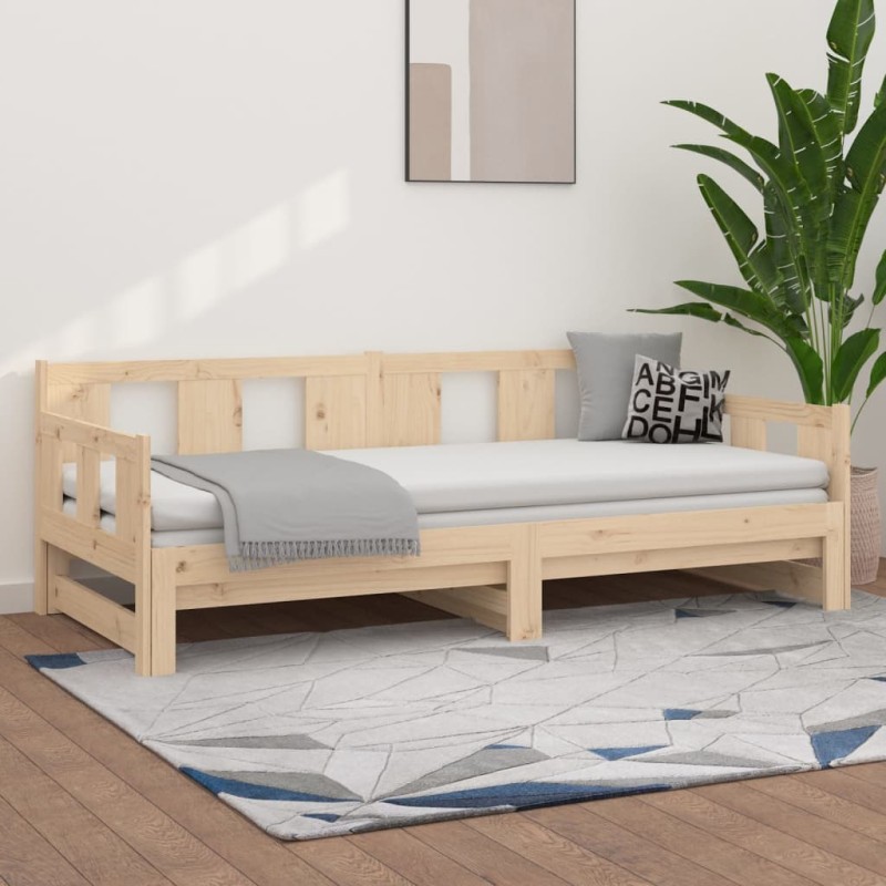 Sofá-cama de puxar pinho maciço 2x(90x190) cm-Camas e estruturas de camas-Home Retail