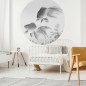 WallArt Papel de parede circular "Two Goldfish" 142,5 cm