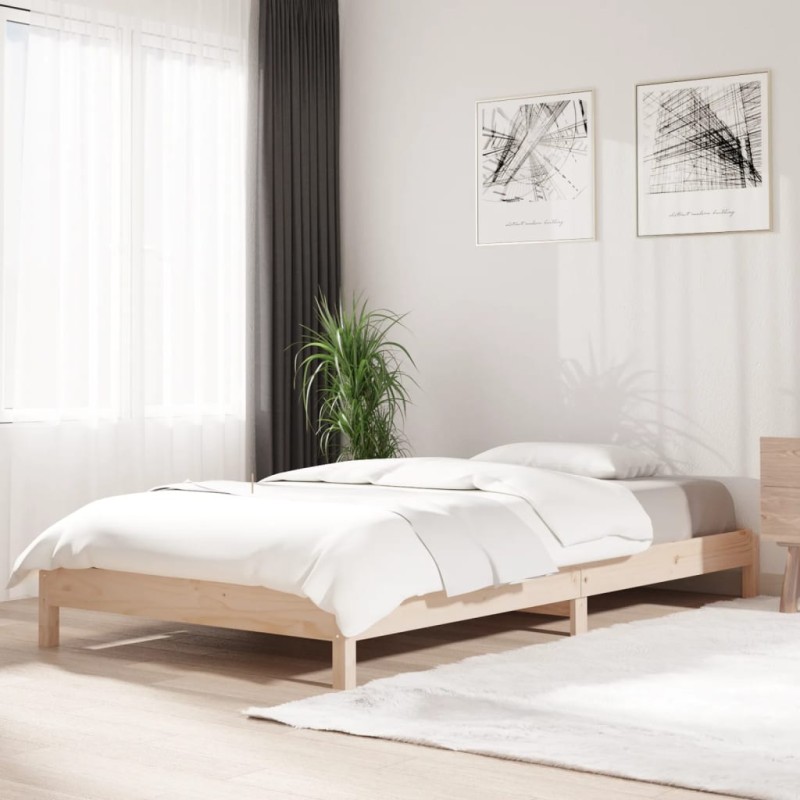 Cama empilhável 80x200 cm madeira de pinho maciça-Camas e estruturas de camas-Home Retail