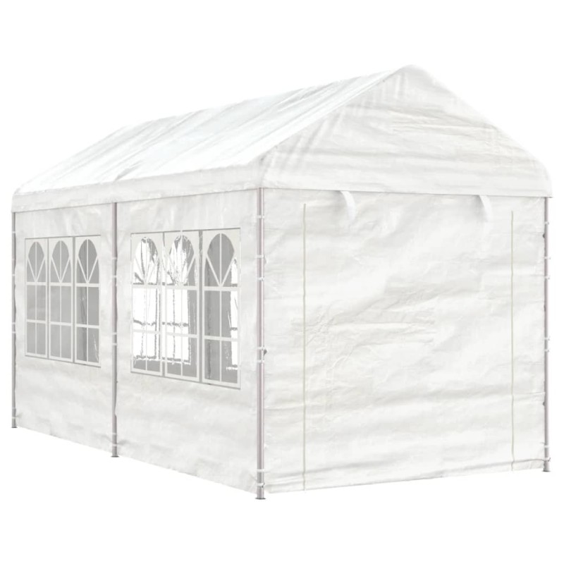 Gazebo com telhado 4,46x2,28x2,69 m polietileno branco-Toldos e gazebos-Home Retail