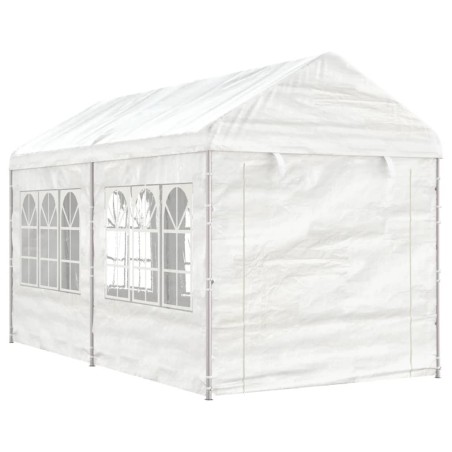 Gazebo com telhado 4,46x2,28x2,69 m polietileno branco