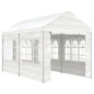 Gazebo com telhado 4,46x2,28x2,69 m polietileno branco